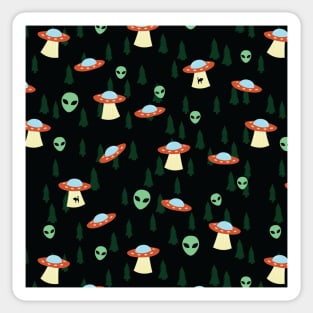 Alien Abduction UFO Pattern Sticker